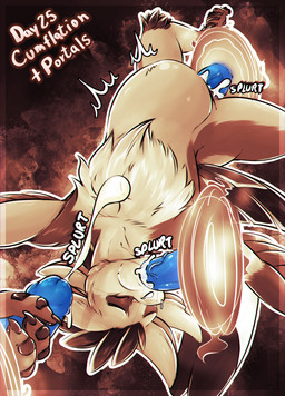 3_fingers anthro anthro_penetrated black_body black_feathers blue_penis bodily_fluids cheek_tuft chest_tuft claws cum cum_drip cum_from_nose cum_in_mouth cum_in_nose cum_inflated_belly cum_inflation cum_inside cum_on_penis cumshot disembodied_penis dripping ejaculation erection eyes_closed facial_tuft feathered_wings feathers fellatio fingers fur genital_fluids genitals handjob handjob_while_penetrated handjob_while_sucking head_feathers humanoid_genitalia humanoid_penis inflation male multicolored_body multicolored_fur non-euclidean_sex oral oral_penetration penetration penile penis portal portal_sex sex slit_penetration slit_play splurt spread_legs spreading swollen_belly thinking_with_portals tuft wings aktiloth kinktober kinktober_2025 pineapple_(character) avali 2025 hi_res