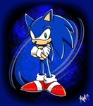 abstract_background anthro blue_body blue_ears clothing crossed_arms featureless_crotch footwear glistening glistening_eyes gloves green_eyes handwear looking_at_viewer male mouth_closed nude red_clothing red_footwear red_shoes shoes solo standing tan_body tan_inner_ear mylafox sega sonic_the_hedgehog_(series) sonic_the_hedgehog eulipotyphlan hedgehog mammal 2007 dated signature