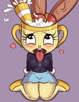 ahegao big_penis bodily_fluids clothed clothing eye_roll female for_a_head genital_fluids genitals group huge_penis looking_pleasured male male/female not_furry penis simple_background vein veiny_penis huitu_c cuphead_(game) ms._chalice animate_inanimate human humanoid mammal object_head broken hi_res