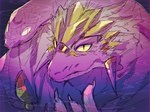 anthro claws clothing feral fingers male pupils purple_body purple_scales scales slit_pupils solo singetu_sai0805 lifewonders tokyo_afterschool_summoners yig_(tas) reptile scalie snake 2025 absurd_res colored hi_res