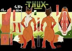 anthro genitals hair male open_mouth paws penis pubes solo teeth thux-ei canid canine fox mammal alpha_channel model_sheet