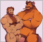 abs anthro beard big_muscles big_nipples big_pecs big_penis blush body_hair brown_body brown_fur brown_hair chest_hair duo facial_hair fur genitals hair hairy happy_trail hi_res human human_on_anthro interspecies larger_anthro larger_male male male/male mammal murid murine muscular muscular_anthro muscular_human muscular_male mustache navel nipples nude pecs penis pubes rat rodent seintaur sideburns size_difference smaller_human smaller_male smoking
