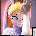 anthro breasts female solo text endless_(artist) lagomorph leporid mammal rabbit pearl_(disambiguation) 1:1 3d_(artwork) digital_media_(artwork) hi_res url