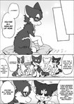 a-chan ayaka canid canine canis comic domestic_dog english_text feral fuuga group husky hybrid kishu_inu kyappy mammal mashiro monochrome nordic_sled_dog semi-anthro shiba_inu shibeta spitz text wolfdog