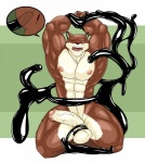 abs anal anal_penetration animal_genitalia anthro athletic balls biceps big_balls big_muscles big_penis biped black_goo black_nose blush bound brown_body brown_fur butt close-up erection fangs flexing fur genitals goo_tentacles internal kneeling male muscular muscular_anthro muscular_male nipples nude one_eye_closed open_mouth pecs penetration penis presenting sheath solo tan_body tan_fur teeth tentacles thick_penis tongue vein veiny_penis white_body white_fur wink yellow_eyes kartos bleach_(series) sajin_komamura shadowfox13 canid canine canis mammal wolf 2013 hi_res