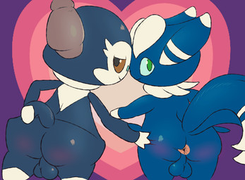 anthro anus backsack balls black_body black_fur blue_body blue_fur butt duo fur genitals male male/male perineum presenting presenting_anus mincheeto nintendo pokemon generation_6_pokemon generation_8_pokemon indeedee meowstic pokemon_(species) hi_res