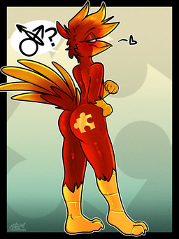 3_toes anthro blush crossgender eyelashes feathers feet femboy ftm_crossgender gender_symbol gender_symbol_penetration glistening lewd_symbolism male red_body requesting sex_request smile smug smug_face solo standing sticker symbol tail tail_feathers toes meatyr banjo-kazooie rareware kazooie avian bird 3:4 absurd_res hi_res