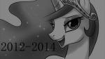 crown female headgear horn memorial royalty smile solo text tiara john_joseco friendship_is_magic hasbro my_little_pony mythology fan_character princess_celestia_(mlp) princess_molestia equid equine mammal mythological_creature mythological_equine unicorn 16:9 2014 comic monochrome widescreen