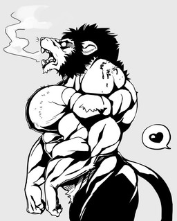 after_transformation anthro big_muscles big_pecs bite_mark blood bodily_fluids fangs grey_background hair heart_symbol huge_muscle huge_pecs male muscular muscular_anthro muscular_male nude open_mouth pecs sharp_teeth simple_background solo teeth stagor55 werecreature 2017 monochrome