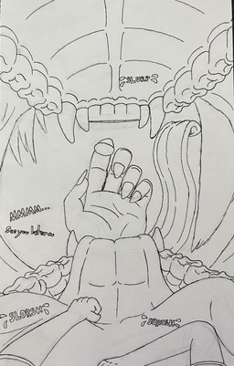 anthro duo extreme_size_difference fangs female first_person_view hand_in_front_of_mouth human_pov humanoid_pred inside_mouth long_nails long_tongue male male/female onomatopoeia pov_hands prey_pov reverse_mouth_shot size_difference sound_effects teeth text tongue vore willing_prey dylanaildon_no_2 tirisk_(dylanaildon_no_2) toby_(dylanaildon_no_2) forest_spirit human humanoid mammal absurd_res hi_res traditional_media_(artwork)