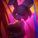 1:1 3d_(artwork) animal_humanoid animatronic armwear big_breasts black_armwear black_clothing bonfie_(cryptiacurves) bonnie_(cally3d) bonnie_(fnaf) breasts cleavage clothed clothing colorful_background digital_media_(artwork) female five_nights_at_freddy's fur glowing glowing_eyes hair hair_over_eye hi_res humanoid lagomorph lagomorph_humanoid leporid leporid_humanoid looking_at_viewer machine mammal mammal_humanoid one_eye_obstructed piercingdoggy purple_body purple_fur purple_hair purple_skin rabbit rabbit_ears rabbit_humanoid red_clothing red_topwear robot scottgames smile smiling_at_viewer solo topwear