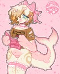 anthro belly big_butt biped blue_eyes book bow_ribbon brown_body butt cheek_tuft chibi claws clothing facial_tuft featureless_crotch female female_anthro fluffy fluffy_chest fluffy_ears fluffy_hair fluffy_tail fur green_eyes hair lingerie lingerie_panties markings pink_body pink_nose reading reading_book ribbons slightly_chubby slightly_chubby_anthro slightly_chubby_female solo spots spotted_body spotted_fur spotted_markings tail tail_markings text tuft white_body wafflesita_(artist) domo-kun mammal marine pinniped seal absurd_res hi_res