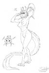 abs anthro breasts equis_universe female fluffy fur genitals horn kirinaes love muscular muscular_anthro muscular_female nipples nude paws pose pussy smile steriphyan sunny_way shasehra_gaelehrion ki'rinaes hi_res pinup traditional_media_(artwork)