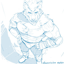 bulge clothed clothing high-angle_view looking_at_viewer male open_mouth solo standing text topless topless_male sollyz canid canine canis mammal wolf 1:1 2018 digital_drawing_(artwork) digital_media_(artwork) english_text hi_res signature sketch