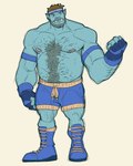 blue_body blue_skin journalist male muscular muscular_male not_furry slightly_chubby solo rickleone humanoid orc 4:5