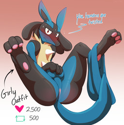 3_fingers 3_toes anthro anus balls barefoot big_butt biped black_body black_fur blue_balls blue_body blue_fur blue_perineum blush bodily_fluids bottomless bottomwear bottomwear_around_one_leg bottomwear_down butt clothed clothing clothing_around_one_leg covering covering_crotch covering_self curling_toes dialogue digitigrade embarrassed feet fingers fur genitals gradient_background hand_on_balls hindpaw holding_balls legs_up male pants pants_around_one_leg pawpads paws perineum pink_anus pink_pawpads presenting presenting_hindquarters red_eyes simple_background soles solo spread_legs spreading sweat text toes yellow_body yellow_fur dripponi nintendo pokemon strip_meme generation_4_pokemon lucario pokemon_(species) 2022 english_text hi_res shaded