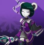 anthro armwear black_hair bottomwear clothed clothing elbow_gloves eyes_closed female fingerless_gloves fur gloves hair handwear ice_skates short_hair simple_background skirt snowflake solo staff whistling white_body white_fur goshaag freedom_planet galaxytrail neera_li bear giant_panda mammal 2019 hi_res