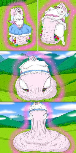 antennae_(anatomy) body_inflation bottomwear breasts clothing diaper female fingering hair hand_on_breast inflation jester magic orgasm orgasm_face panties pink_clothing pink_hair pink_panties pink_underwear skirt solo underwear water_balloon white_body wolfdemon21 humanoid 1:2 hi_res sequence