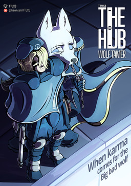 anthro beret boots bulletproof_vest cape chain clothing female footwear fur gun hair hat headgear headwear looking_at_viewer male military ranged_weapon shoes topwear uniform vest weapon white_body white_fur ttux3 the_hub minh_(ttux3) ohma_(ttux3) canid canine canis human humanoid mammal wolf absurd_res hi_res