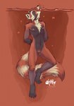 andromorph anthro arms_tied arms_tied_behind_back bound intersex mud nude_andromorph nude_anthro quicksand sinking solo junkieboi mammal procyonid raccoon hi_res