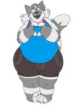 3_toes anthro biped bottomwear clothed clothing eyewear feet gesture glasses hand_heart male overweight overweight_male simple_background smile solo thick_thighs toes topwear wide_hips pokiedragon25 nintendo pokemon felid feline generation_7_pokemon incineroar mammal pokemon_(species) 2019 3:4 digital_media_(artwork)