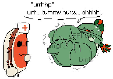 :3 >_< ambiguous_gender ambiguous_pred bell belly big_belly biped black_eyes black_text bodily_fluids bodily_noises body_outline burping clenched_eyes closed_smile clothing dialogue dialogue_with_sound_effects digestion digestion_noises drum duo ellipsis empty_eyes eyelashes eyes_closed face_imprint foot_imprint frown fully_inside green_belly green_body grunting hand_imprint hand_on_belly hand_on_own_belly hat headgear headwear huge_belly hyper hyper_belly imprint jingle_bell looking_at_another looking_at_another's_belly looking_at_belly moan monotone_background monotone_belly motion_lines mouth_closed multicolored_body musical_instrument not_furry nurse_clothing nurse_hat nurse_headwear object_pred open_frown open_mouth oral_vore orange_face partial_speech_bubble percussion_instrument rumbling_stomach simple_background size_difference smaller_pred smile soft_vore sound_effects stomach_ache straining struggling struggling_prey suzu_bell sweat sweatdrop tan_body text unf unwilling_prey vore vowelless vowelless_sound_effect white_background meatcanister nintendo pokemon taiko_no_tatsujin daniel_(meatcanister) donko_(taiko_no_tatsujin) animate_inanimate generation_1_pokemon living_bell living_musical_instrument pikachu pokemon_(species) waddling_head 2026 digital_media_(artwork) english_description english_text pixel_(artwork)