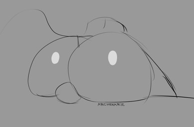 big_butt bulge bulge_from_behind butt huge_butt huge_hips rear_view shaking_butt sitting small_waist solo wide_hips archenarie humanoid 2026 animated black_and_grey digital_media_(artwork) hi_res monochrome sketch watermark