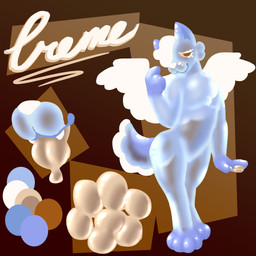 ambiguous_gender anthro egg solo translucent translucent_body schocoa_(artist) creme_(schocoa) canid canine goo_creature mammal 1:1 absurd_res hi_res model_sheet