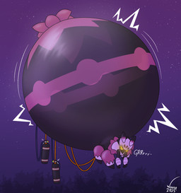 air_inflation angry black_outline helium_tank hose hose_inflation hyper hyper_abdomen hyper_inflation inflation motion_lines night outline text yellow_sclera woosp palworld pocketpair arachnid arthropod pal_(species) spider tarantriss 2025 artist_name dated hi_res