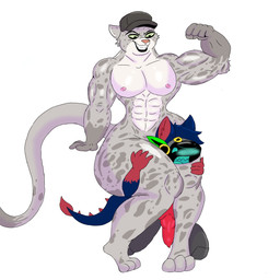 animal_genitalia animal_penis anthro armor blue_body blue_fur canine_genitalia canine_penis duo female fur genitals grey_body grey_fur machine male male/female muscular nipples penis red_body red_fur squish strangling thick_thighs thigh_squish visor white_body white_fur gali_foxo dreamworks the_bad_guys fox_becket kitty_kat_(the_bad_guys) canid canine felid mammal pantherine protogen snow_leopard 1:1 absurd_res hi_res