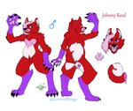 anthro breasts claws female fluffy fluffy_tail fur gender_symbol hair happy heart_symbol male_symbol nude purple_hair raised_tail simple_background slightly_chubby smile solo symbol tail text toe_claws zennon_mango johnny_reed canid canine canis domestic_dog husky mammal nordic_sled_dog red_husky spitz 2021 digital_media_(artwork) english_text model_sheet male_(lore)