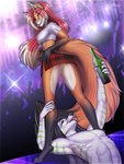 anthro breasts clothed clothing duo eyebrows eyelashes female male open_mouth smile standing teeth tongue amur azalea_benz canid canine fox mammal 2020 3:4 digital_media_(artwork) hi_res