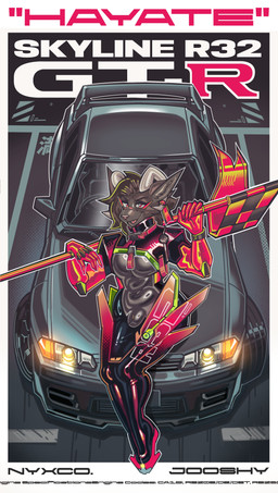 2_horns anthro black_body black_fur black_hair black_latex blep bodysuit bulge car clothed clothed_anthro clothed_male clothing detailed_bulge fur genital_outline grey_latex hair hobbled horn latex looking_at_viewer male multicolored_bodysuit multicolored_clothing multicolored_skinsuit penis_outline red_eyes skinsuit solo text tight_clothing tongue tongue_out vehicle wide_hips jooshy nintendo nissan nissan_gt-r pokemon nyx_(thorpax) generation_2_pokemon houndoom pokemon_(species) 2026 absurd_res english_text hi_res