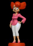 3d_(artwork) 3d_modeling 3d_print anthro brown_body clothed clothing digital_media_(artwork) disney earpiece female footwear goof_troop hand_on_hp hi_res high_heels looking_at_viewer peg_pete shoes sillytoys simple_background smile solo standing