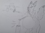 air_inflation air_pump_in_butt anthro belly belly_expansion belly_inflation big_belly bloated expansion eyewear female glasses hose hose_inflation huge_belly inflation looking_pleasured navel outie_navel pressure_gauge pump raised_tail slim solo tail thought_bubble tongue tongue_out wearing_glasses patchwork_weasel canid canine fox mammal sketch