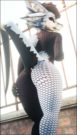 anthro anus bedroom_eyes big_butt black_body black_fur black_scales blue_body blue_fur bodysuit butt butt_focus cheek_tuft claws clothing facial_tuft fishnet_bodysuit fishnet_clothing fishnet_skinsuit fur hair hand_on_butt huge_butt looking_at_viewer looking_back male markings narrowed_eyes presenting raised_tail rear_view scales seductive sex skinsuit smile solo spread_butt spreading tail thick_thighs tight_clothing tuft white_body white_fur lill_esp lill_espion deuzear 3d_(artwork) absurd_res blender_(artwork) digital_media_(artwork) hi_res