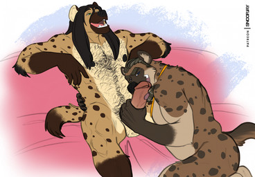 5_fingers age_difference anthro anthro_on_anthro athletic athletic_anthro athletic_male balls belly_hair black_hair black_nose body_hair brown_body brown_fur butt chest_hair duo facial_hair fangs fingers fur genitals gold_(metal) gold_jewelry gold_necklace hair happy_trail humanoid_genitalia humanoid_hands humanoid_penis jewelry kneeling licking long_hair male male/male manly markings mature_anthro mature_male musclegut muscular muscular_anthro muscular_male navel necklace nipples nude nude_anthro nude_male oral penile penis penis_lick pubes sex sharp_teeth smile spots spotted_body spotted_fur tail teeth tongue tongue_out snoopjay2 desmond_sutherland whiplash_hyena hyena mammal spotted_hyena hi_res
