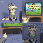 anthro clothed clothing electronics fur game_console male math sitting solo tail vensicle math_lady sergal 1:1 2020 absurd_res digital_media_(artwork) hi_res meme male_(lore)