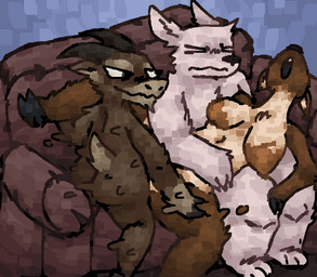 anthro areola big_areola big_breasts blue_background breasts brown_body brown_fur butt cuckold duo female fur furniture half-closed_eyes hand_on_chest holding_leg implied_vaginal leg_on_shoulder looking_upset lying_on_another male male/female moan narrowed_eyes on_sofa open_mouth sex simple_background sitting smile sofa sofa_sex spread_legs spreading tail thrusting white_body white_fur scaliescum pack_street al_(weaver) anonymous_character velvet_roe_(weaver) bovid canid canine caprine cervine deer mammal