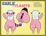 anatomically_correct animal_genitalia animal_pussy anus blue_eyes border bovine_genitalia bovine_pussy female fur genitals hooves looking_at_viewer orb pink_body pink_fur pussy raised_tail rear_view smile solo stated_pansexuality stated_sexuality tail teats udders wool_(fur) yellow_border kerilyn nintendo pokemon carlie_(kerilyn) flaaffy generation_2_pokemon pokemon_(species) hi_res model_sheet