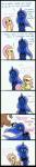 ! 2012 bear blue_eyes blue_hair comic crown dialog english_text equine female fluttershy_(mlp) friendship_is_magic hair horn horse mammal messy_hair my_little_pony necklace pegasus plain_background pony princess_luna_(mlp) sparkles text throw winged_unicorn wings zackira
Rating: Safe
Score: 5
User: 2DUK
Date: February 13, 2014