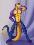 animal_genitalia anthro cloaca genitals male penis penis_tip pose presenting presenting_cloaca scales solo spread_cloaca spreading tail teasing neverneverland spittor_(spittor) lizard lizardman reptile scalie 3:4 hi_res pinup