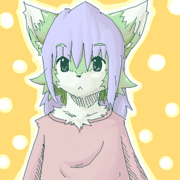 :< anthro clothed clothing dipstick_ears ear_markings eyebrow_through_hair eyebrows female fur green_body green_fur hair kemono long_hair looking_at_viewer multicolored_ears solo translucent translucent_hair white_ear_tips urekemo 1:1 2008 aliasing digital_media_(artwork) japanese_description low_res