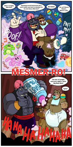 ageplay anthro anthro_on_anthro baby_powder balls bib blush border bottle bottomwear bottomwear_down clean_diaper clothed clothing container cross-eyed dialogue diaper dominant dominant_male duo ear_piercing ear_ring eyebrow_slit eyebrows facial_hair flaccid genitals gloves goatee handwear headgear headwear humiliation larger_male magic male male/male muscular muscular_male mustache pacifier pants pants_down partially_clothed pecs penis piercing plushie public public_humiliation rattle religious_clothing religious_headwear ring_piercing roleplay size_difference small_penis smaller_male speech_bubble stage_show standing submissive submissive_male teddy_bear text topwear turban vest wearing_diaper white_border anothermeekone codename:_kids_next_door rise_of_the_teenage_mutant_ninja_turtles teenage_mutant_ninja_turtles echo_(alphaborc) hypno-potamus bear common_hippopotamus hippopotamid mammal rainbow_monkey_(knd) 1:2 2024 absurd_res english_text hi_res