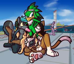 3_toes anal anthro anthro_on_anthro anthro_penetrated anthro_penetrating anthro_penetrating_anthro balls big_balls big_breasts big_penis bisexual black_body black_fur black_hair black_nose blonde_hair blue_body blue_fur blue_hair blue_scales bodily_fluids breasts brown_body brown_fur brown_inner_ear chest_tuft crossed_arms cum cum_from_mouth cum_in_mouth cum_inside cum_on_penis erection eyes_closed eyewear eyewear_on_head eyewear_only feathers feet fellatio female female_penetrated foursome fur genital_fluids genitals glasses glasses_only gloves_(marking) goggles goggles_on_head goggles_only green_balls green_body green_feathers grey_body grey_fur group group_sex hair head_grab interspecies kneeling leg_grab leg_markings male male/female male/male male_penetrated male_penetrating male_penetrating_female male_penetrating_male markings nude oral oral_sandwich panicking pawpads penetration penile penis pink_pawpads pink_penis purple_body purple_fur red_body red_feathers red_markings rimming rimming_male rimming_while_penetrating scales sex sitting smile smirk socks_(marking) standing tail tail_feathers tail_tuft tan_penis toes tuft wearing_glasses white_balls white_eyewear white_goggles yellow_body yellow_eyes yellow_fur yellow_sclera ultilix idw_publishing sega sonic_riders sonic_the_hedgehog_(comics) sonic_the_hedgehog_(idw) sonic_the_hedgehog_(series) blaze_the_cat jacob_blackberry jet_the_hawk peter_(felino) ulti_(ultilix) whisper_the_wolf accipitrid accipitriform avian bird canid canine canis domestic_cat domestic_dog felid feline felis lizard mammal reptile scalie wolf hi_res