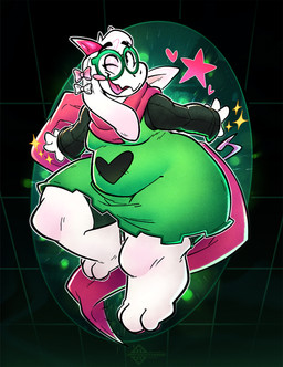anthro belly clothing eyewear fur glasses green_clothing scarf solo thick_thighs white_body white_fur arfventurer deltarune undertale_(series) ralsei darkner 2025 hi_res