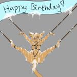 4_toes anthro banner bdsm belly biped birthday blue_eyes blush bodily_fluids bondage bound breasts brown_body brown_fur brown_hair brown_pawpads cheek_tuft claws cum cum_covered cum_everywhere cum_in_hair cum_inflation cum_inside cum_on_arm cum_on_belly cum_on_body cum_on_breasts cum_on_face cum_on_feet cum_on_hand cum_on_leg cum_on_tail excessive_cum excessive_genital_fluids facial_tuft feet female fluffy fluffy_tail fur genital_fluids genitals grey_background gushing hair happy_birthday inflation leaking looking_pleasured messy nipples nude open_mouth pawpads paws pink_nipples pink_nose pussy restraints rope rope_bondage short_hair simple_background solo spread_legs spreading submissive submissive_female suspension tail teeth toes tongue tuft wolfie-pawz twokinds arylith basitin mammal 1:1 2020 digital_media_(artwork) hi_res