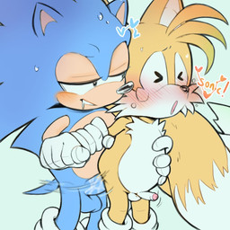 2_tails 5_fingers >_< age_difference anal anal_penetration anthro anthro_on_anthro anthro_penetrated anthro_penetrating anthro_penetrating_anthro arm_grab balls bangs belly_grab biped blue_balls blue_body blue_fur blue_penis blush bodily_fluids bodyguard_position clothing dialogue dipstick_tail drooling duo erection eyes_closed fingers fluffy fluffy_tail footwear foreskin from_behind_position fur genitals glans gloves green_background handwear heart_symbol humanoid_genitalia humanoid_penis interspecies looking_pleasured male male/male male_anthro male_on_bottom male_on_top male_penetrated male_penetrating male_penetrating_male markings mostly_nude_anthro mostly_nude_male motion_blur motion_lines multi_tail on_bottom on_top open_mouth orange_body orange_fur penetration penile penile_penetration penis penis_in_ass penis_size_difference saliva saliva_string sex shoes short short_anthro short_male short_tail simple_background spines standing standing_sex sweat tail tail_markings tears tears_of_pleasure text thrust_lines thrusting urethra white_balls white_body white_clothing white_fur white_gloves white_handwear white_penis white_tail_tip young young_anthro young_male younger_penetrated funkiepoop classic_sonic_(universe) sega sonic_the_hedgehog_(series) classic_sonic classic_tails miles_prower sonic_the_hedgehog canid canine eulipotyphlan fox hedgehog mammal red_fox true_fox 1:1 digital_media_(artwork)
