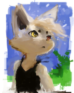 abstract_background anthro bangs biped black_clothing black_dress black_nose clothed clothing dress ears_up eyebrows female fully_clothed fur heterochromia kemono looking_at_another open_mouth painterly solo tan_body tan_fur wind key_rooki hazuki_mikami_(hasukii) canid canine mammal 4:5 digital_media_(artwork) digital_painting_(artwork) half-length_portrait hi_res painting_(artwork) portrait sketch