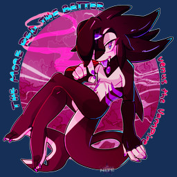 abstract_background anthro biped blue_eyes brown_body brown_skin claws clothing eyelashes fangs femboy fingerless_gloves gloves hair handwear long_hair looking_at_viewer male markings multi_eye multicolored_body multicolored_eyes multicolored_skin navel nude pink_eyes purple_body purple_claws purple_skin solo teasing teeth text toe_claws tongue tongue_out two_tone_eyes white_body white_skin galaxynite venus_(vilegrim) aquatic fish shark vampire 1:1 alpha_channel character_name english_text watermark